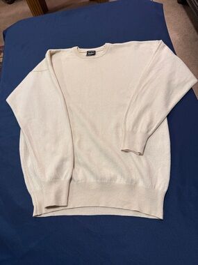 Neiman Marcus Men's Crewneck Sweater in Cream